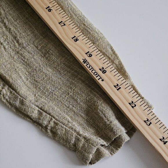 Tobasco Top Women US 10 /46 Olive LS Linen Blend Italy Breathable Summer Buttons - Picture 6 of 16